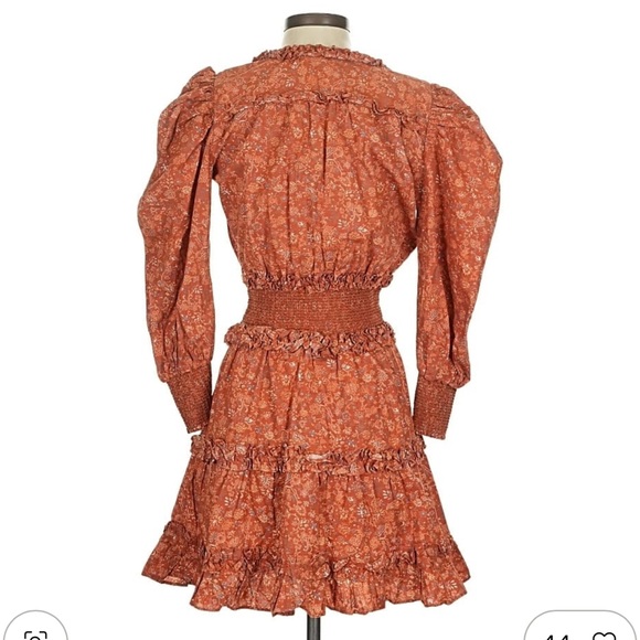 House of Harlow 1960 Floral Long Sleeve Dress in Rust House of Harlow 1960 Floral Long Sleeve Dress in Rust